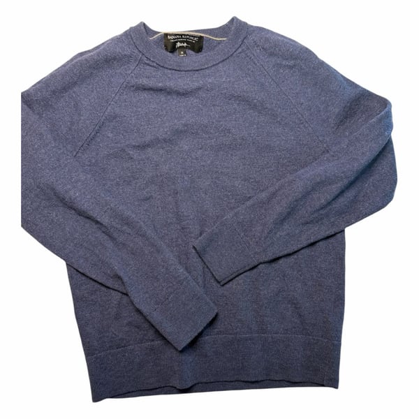 Banana Republic Italian Merino Yarn by Baruffa Blue Crew Neck Sweater Medium