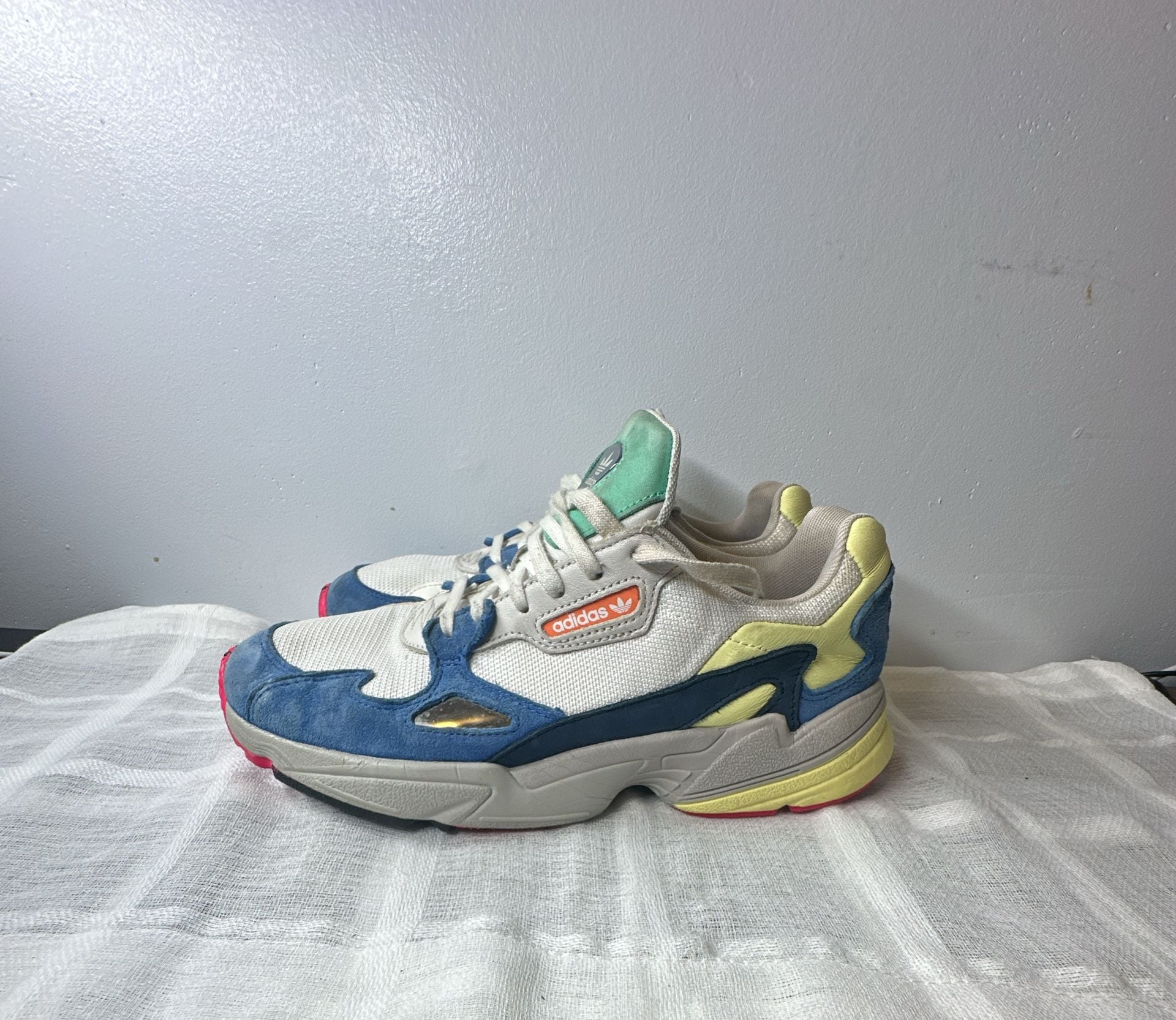 Adidas Originals Falcon W White Blue Green Yellow Chunky Shoes BB9174 3