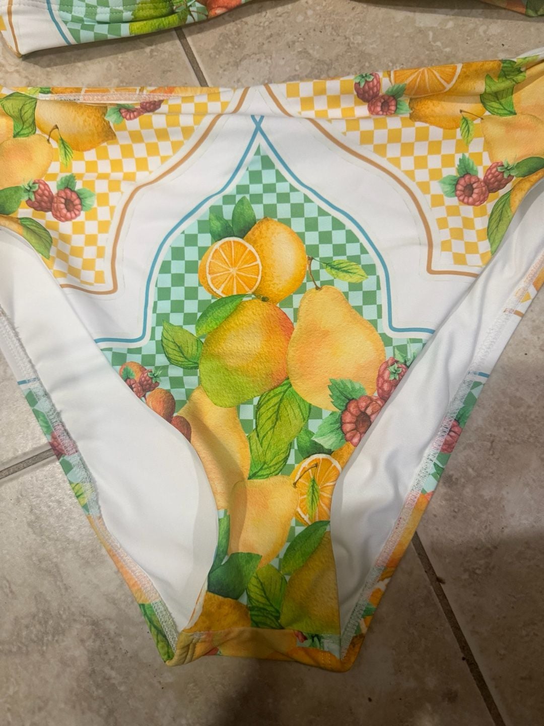 Antonio Melani Fruit Print Halter Bikini Top and High Waist Bottom Set Size S NWT 3