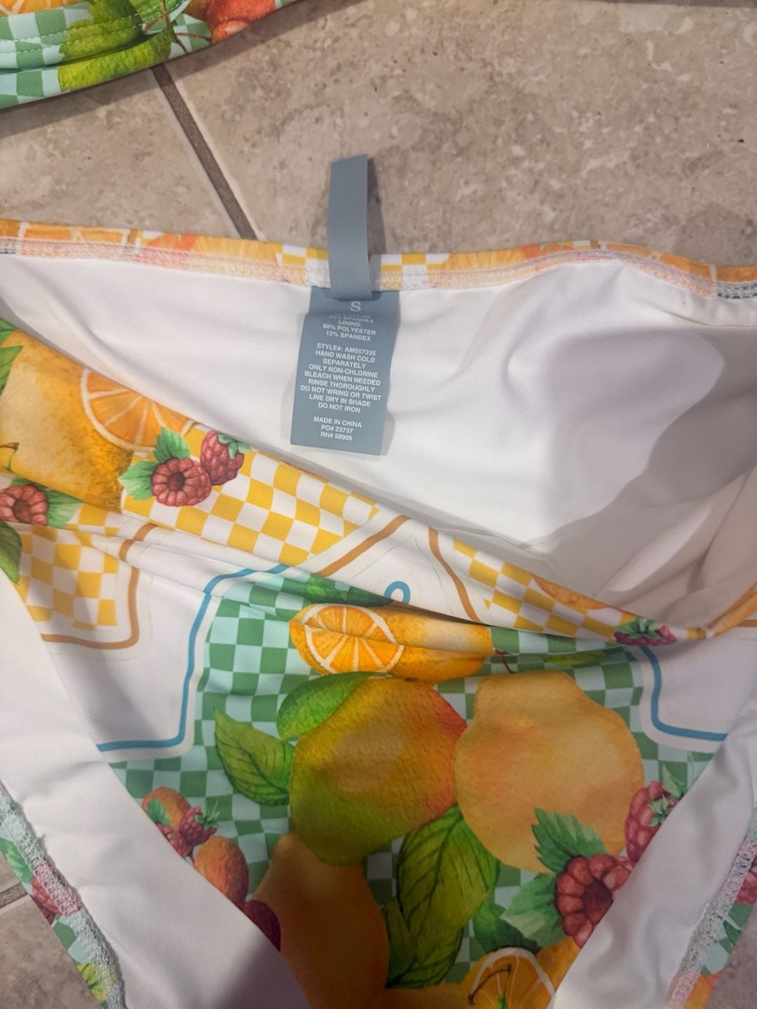 Antonio Melani Fruit Print Halter Bikini Top and High Waist Bottom Set Size S NWT 5
