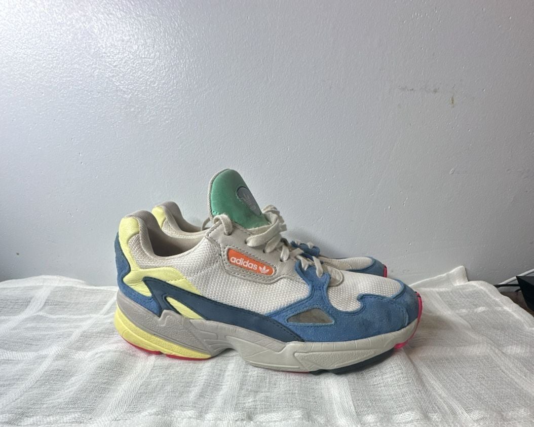 Adidas Originals Falcon W White Blue Green Yellow Chunky Shoes BB9174 4