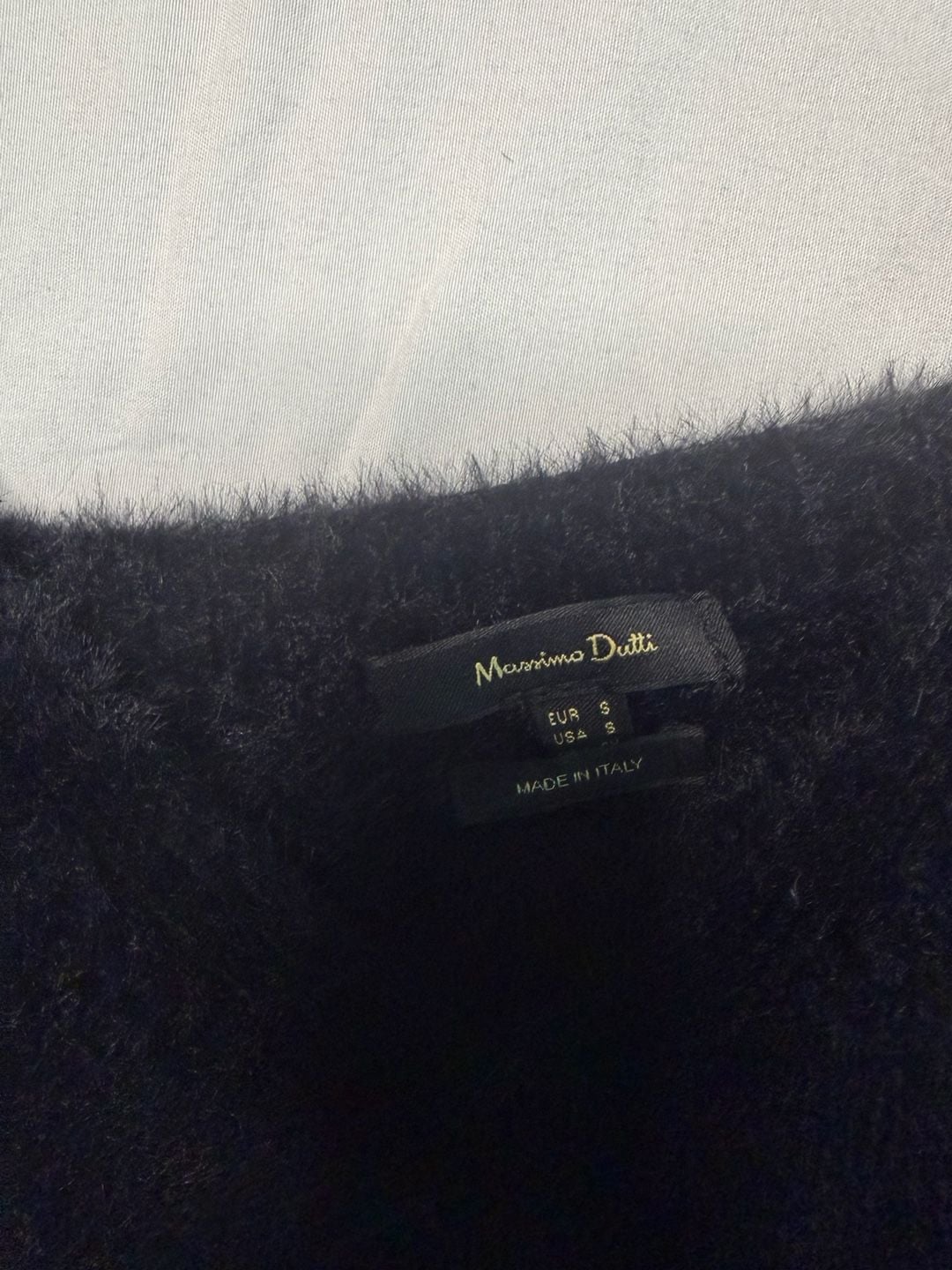 Massimo Dutti Black Fuzzy Knit Crop Tank Top 3