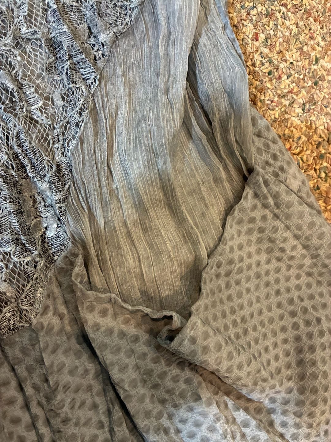 Chico's Travelers Collection Gray Fairy Lagenlook Open Gauzy Sheer Cardigan Size 2 8