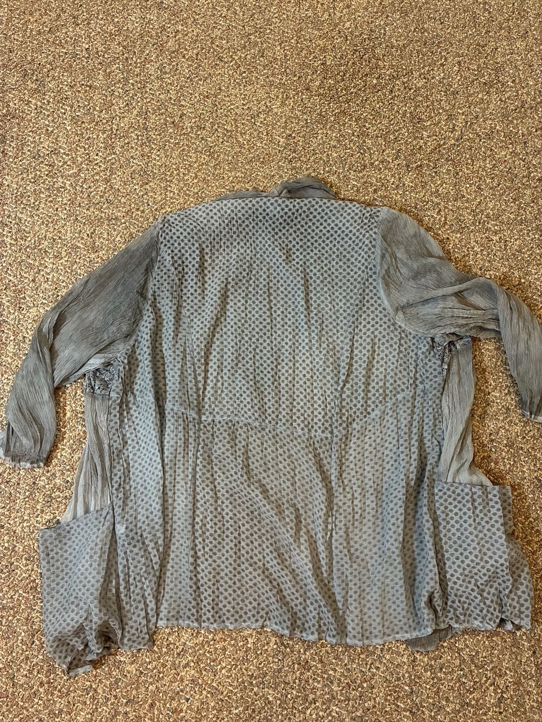 Chico's Travelers Collection Gray Fairy Lagenlook Open Gauzy Sheer Cardigan Size 2 9