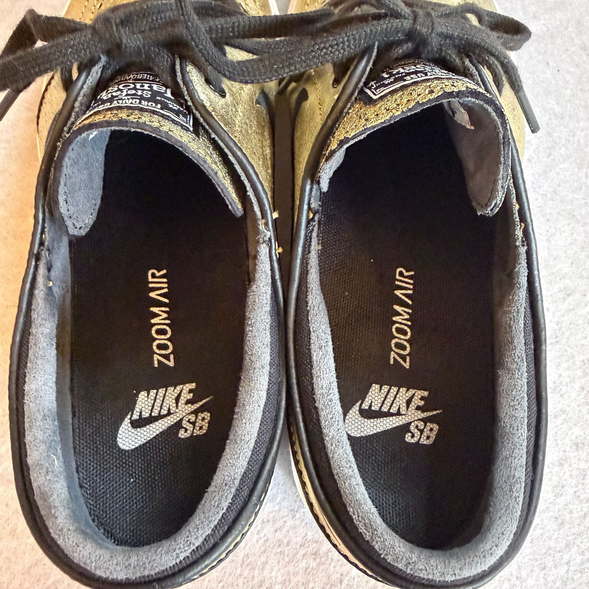 Nike SB Stefan Janoski Zoom Leather Men’s 7 Metallic Gold Black 616490-702 6