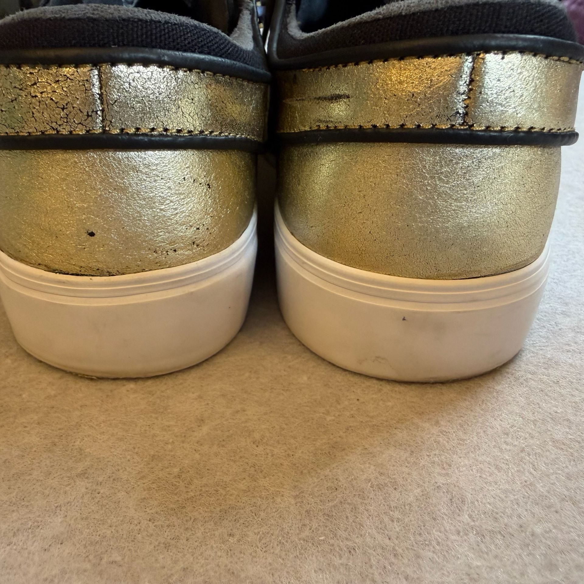 Nike SB Stefan Janoski Zoom Leather Men’s 7 Metallic Gold Black 616490-702 7