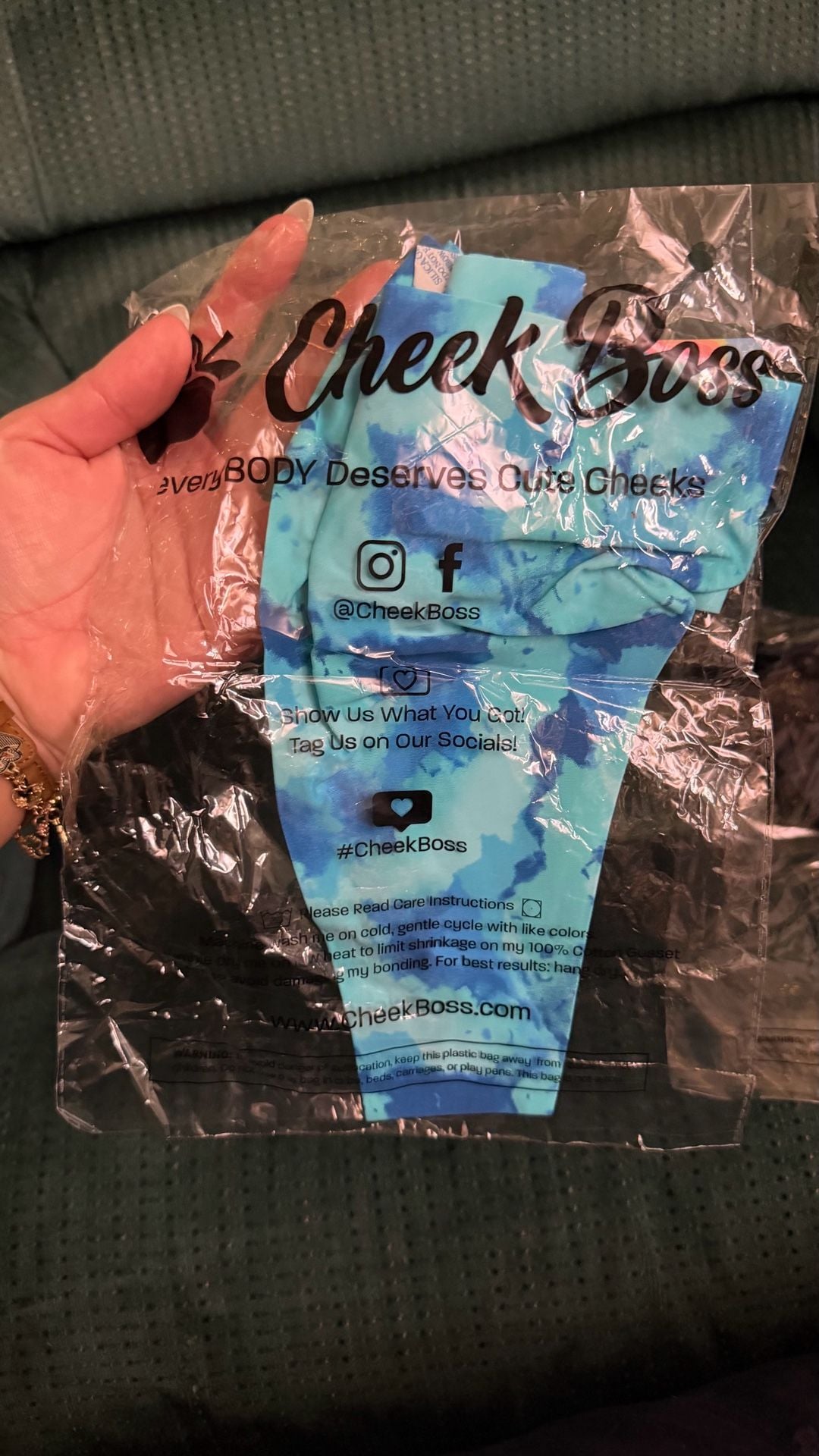 Cheek Boss blue tie-dye thong, TH115-53, NIP 2