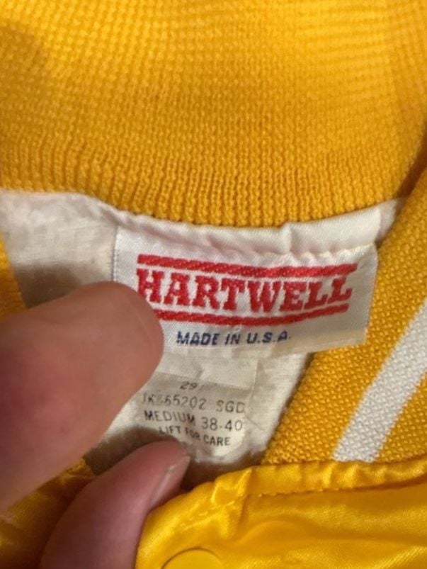 Vintage 1987 Pan Am Games Indianapolis Hartwell Yellow Bomber Jacket Medium 4