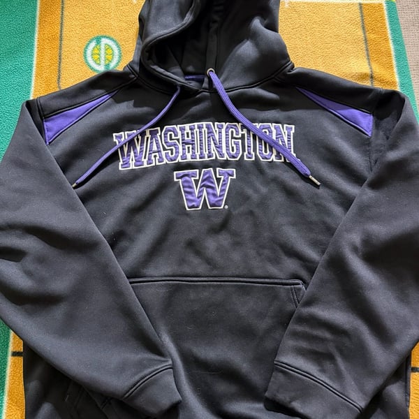 University of Washington Huskies Black and Purple Pullover Hoodie