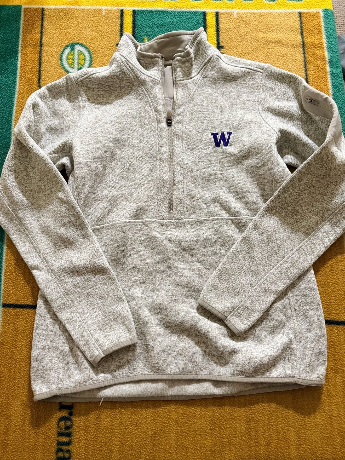 Antigua Women's Heather Gray Washington Huskies Fortune Half-Zip Pullover Jacket 2