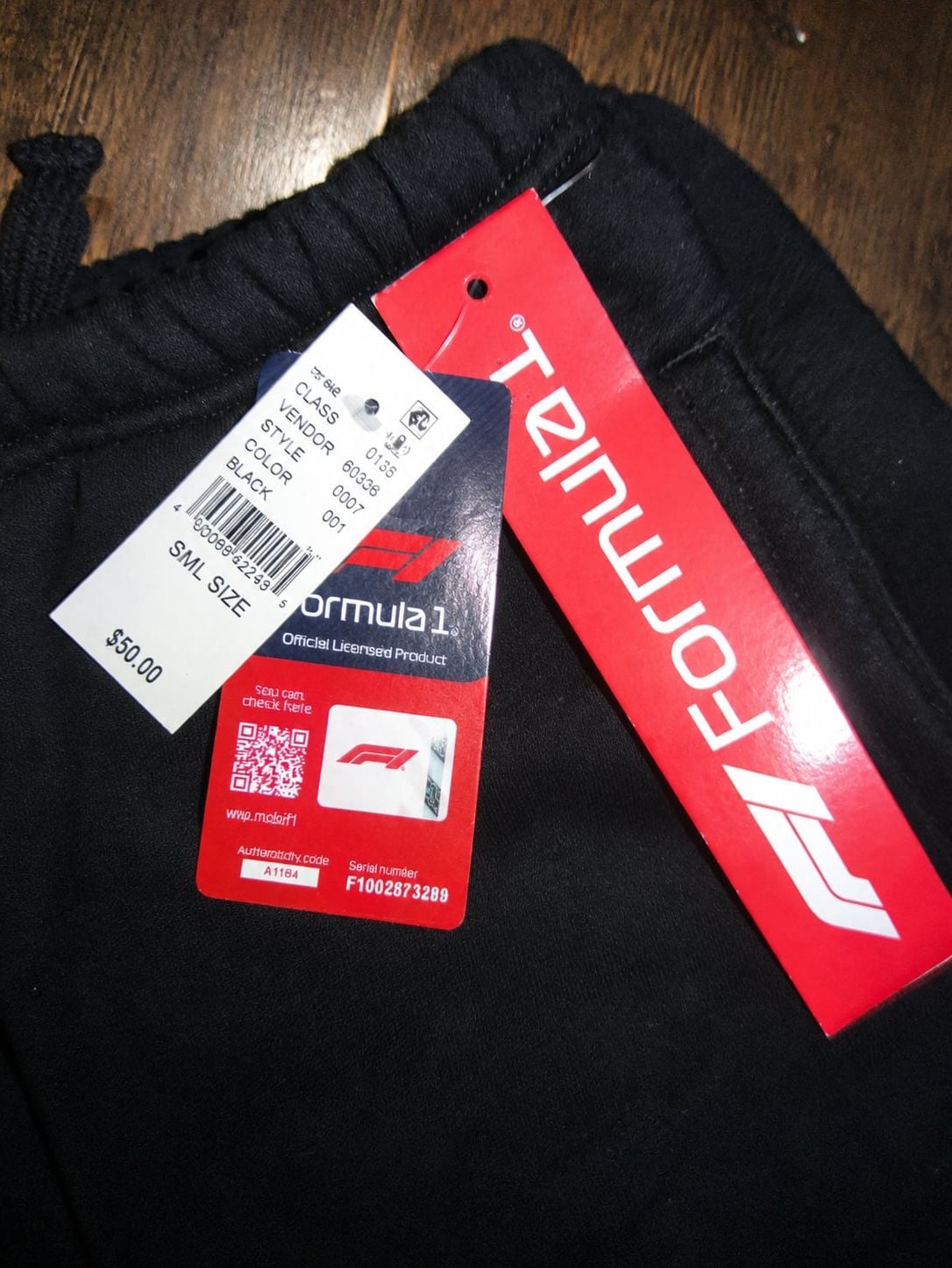 PacSun Formula 1 Graphic Fleece Sweatpants Black NWT 8