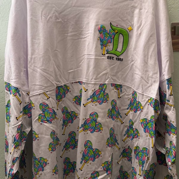 Disneyland Resort Mickey Lollipop Spirit Jersey Long Sleeve Shirt White