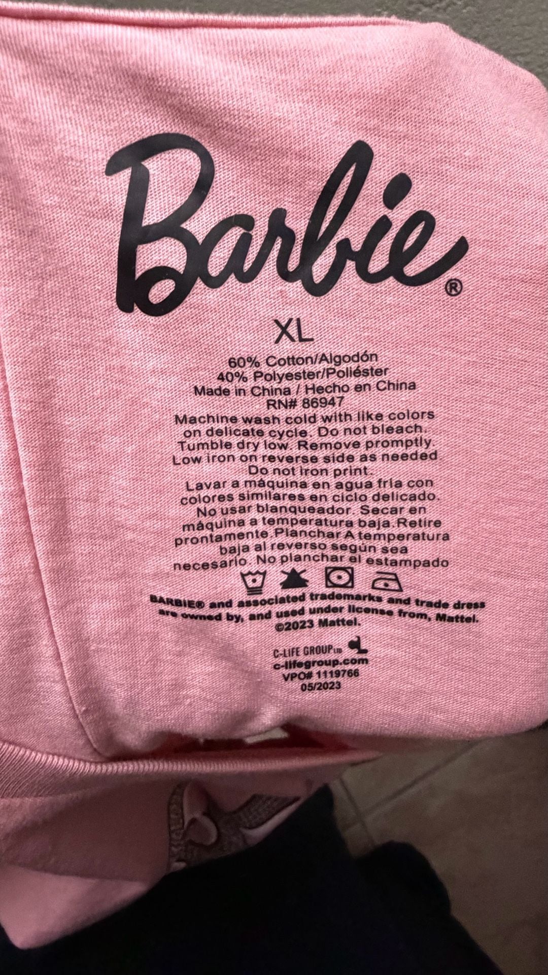 Barbie Women’s XL Pink Rhinestone Logo Oversized T-Shirt Mattel 2023 4