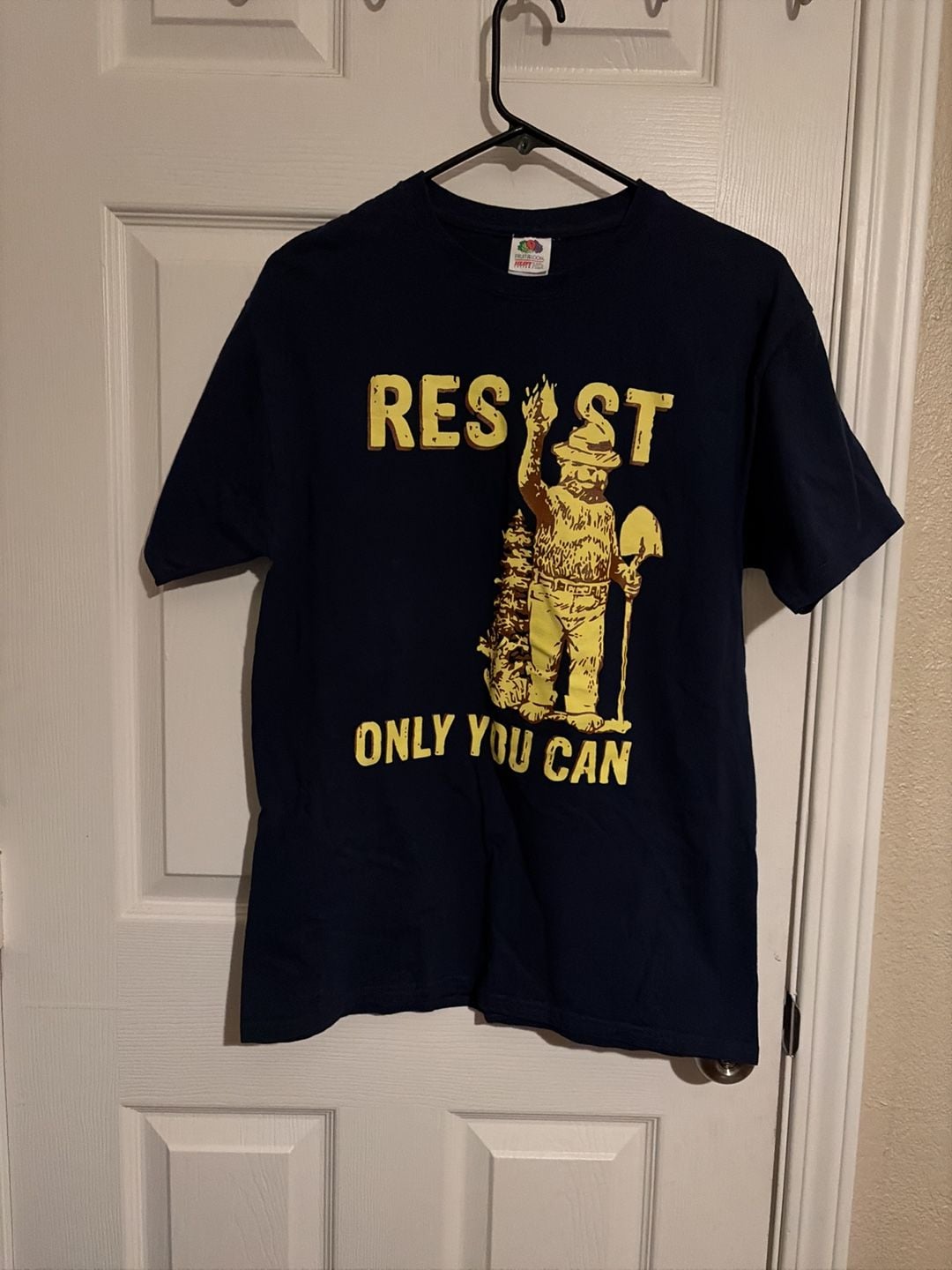 Fruit of the Loom Heavy HD Cotton Smokey Bear Resist Only You Can Graphic T-Shirt Navy Medium 2