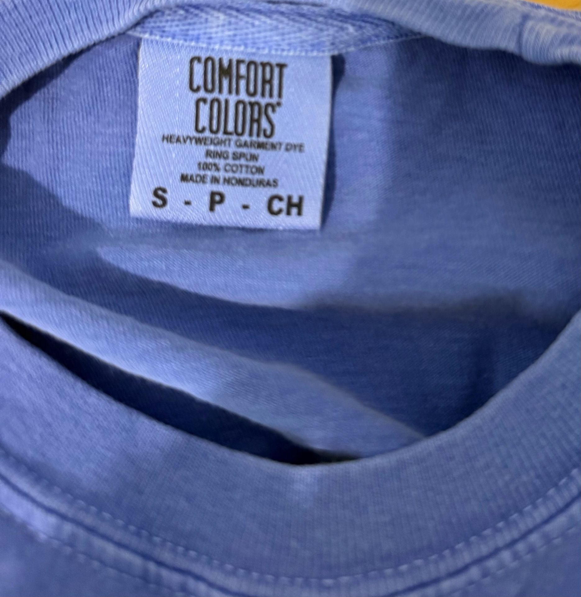 Gen Z Blokette Comfort Colors Camp Hi-Ho KY Graphic T-Shirt Blue Size S 4