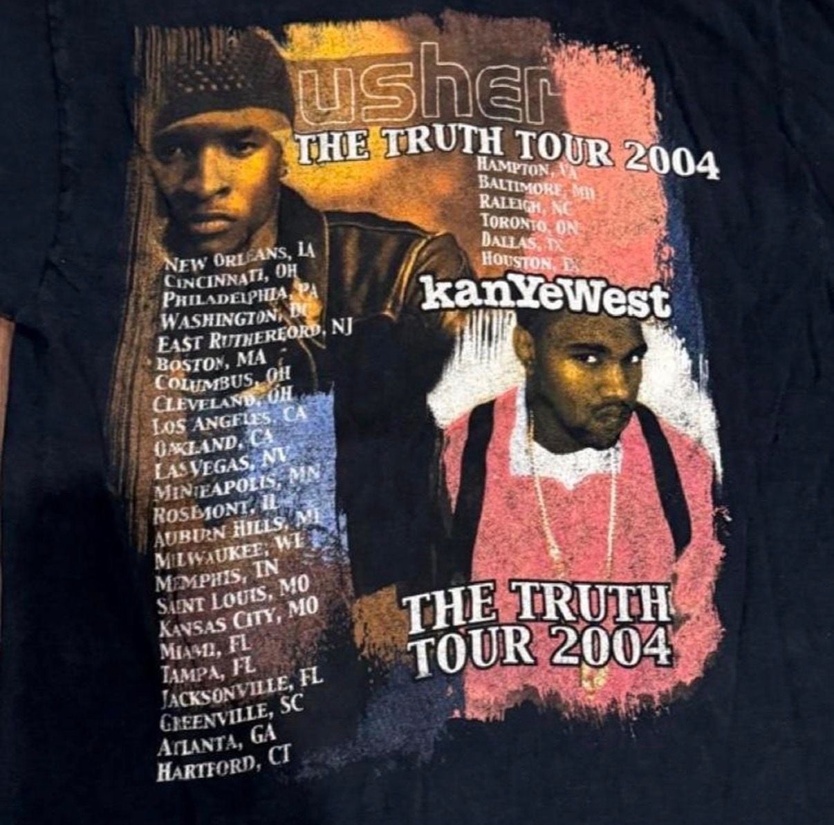 Vintage Fruit of the Loom Usher and Kanye West The Truth Tour 2004 2