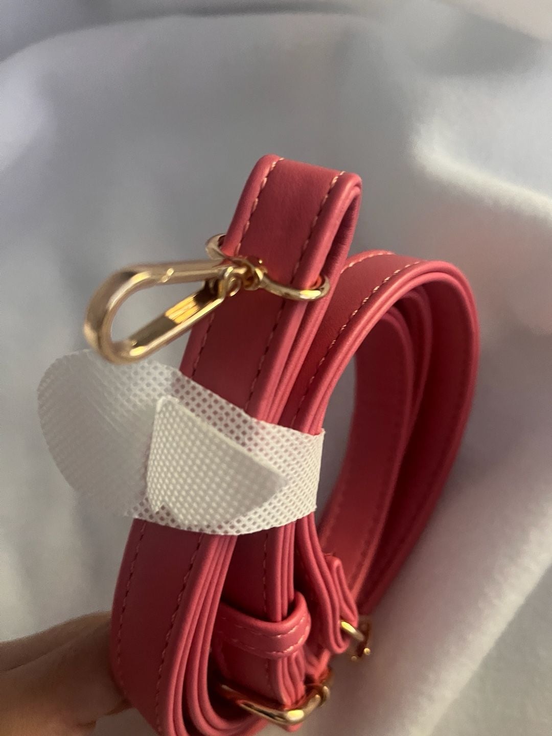 Adjustable Faux Leather Crossbody Handbag Replacement Strap in Pink Red 2