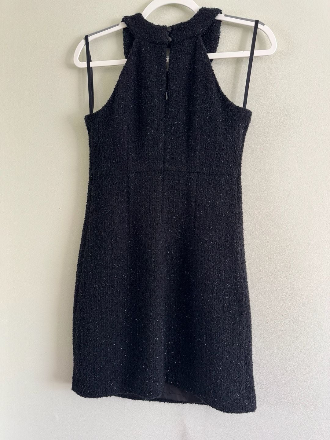 INC International Concepts Black Tweed Wool Blend Halter Dress Size 0 3