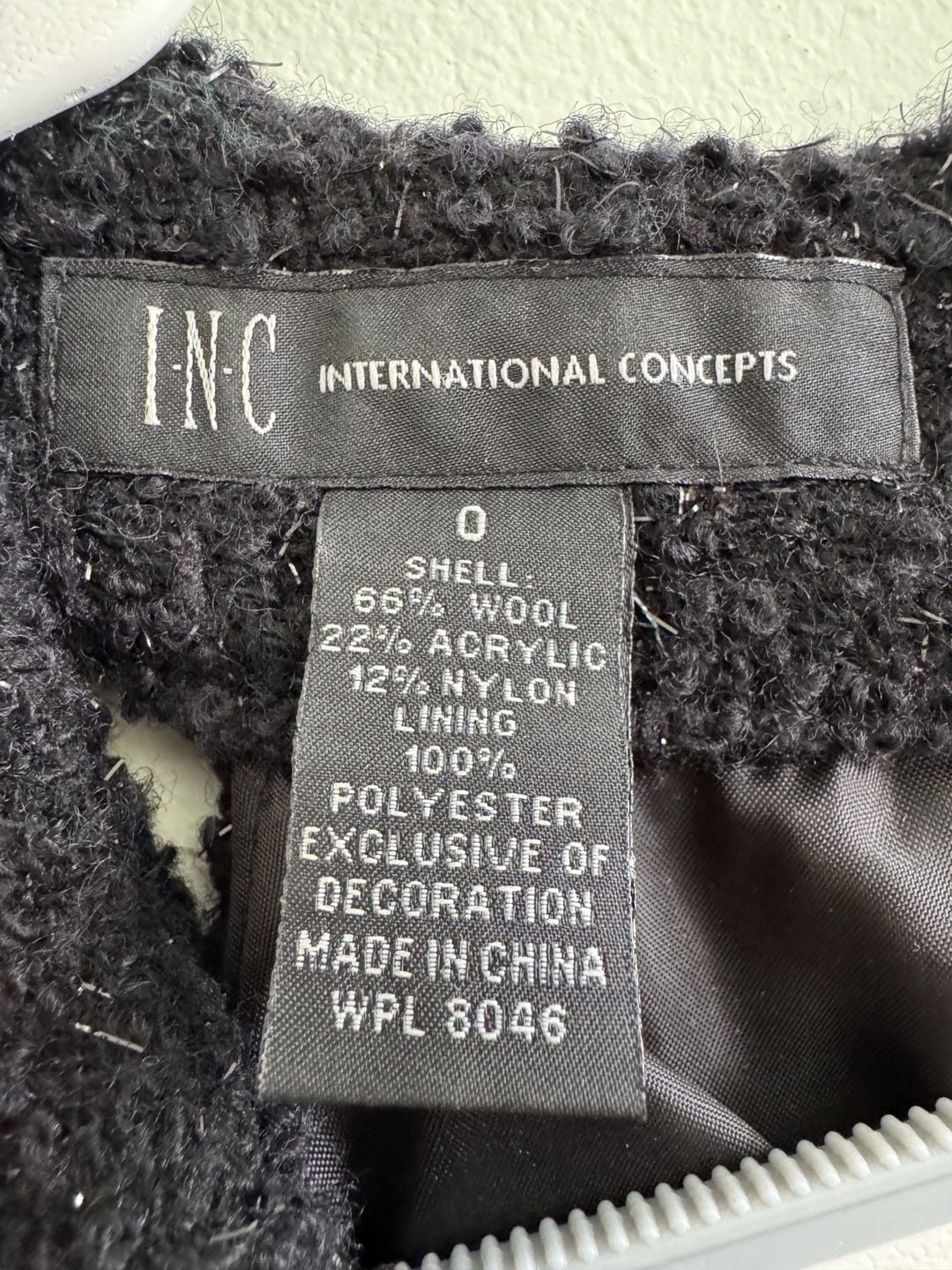 INC International Concepts Black Tweed Wool Blend Halter Dress Size 0 5