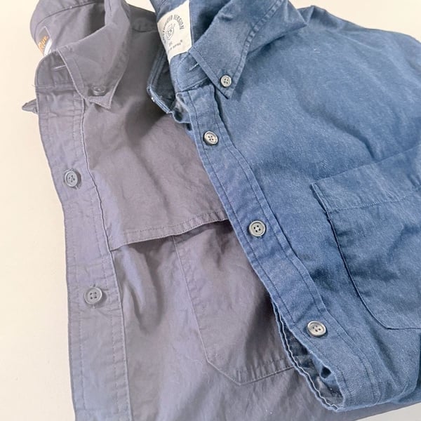 Lot of 2 men’s Button-Up Shirts 3XL, one long sleeved and one short, workwear 