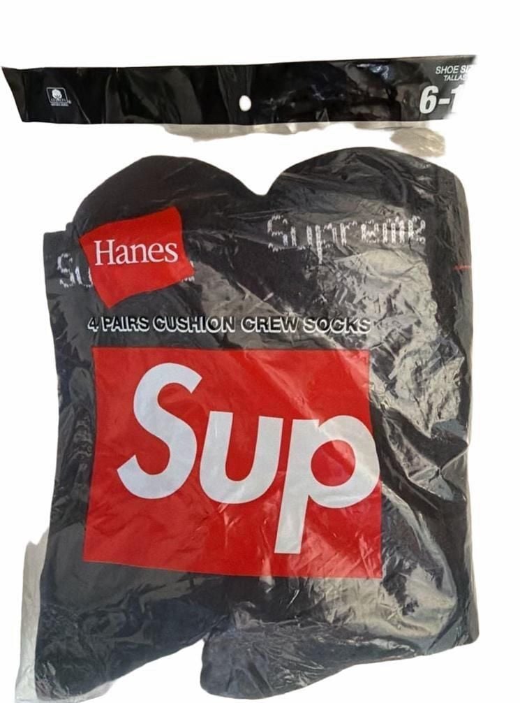 Supreme Hanes Socks (4 Pack) Black – 1