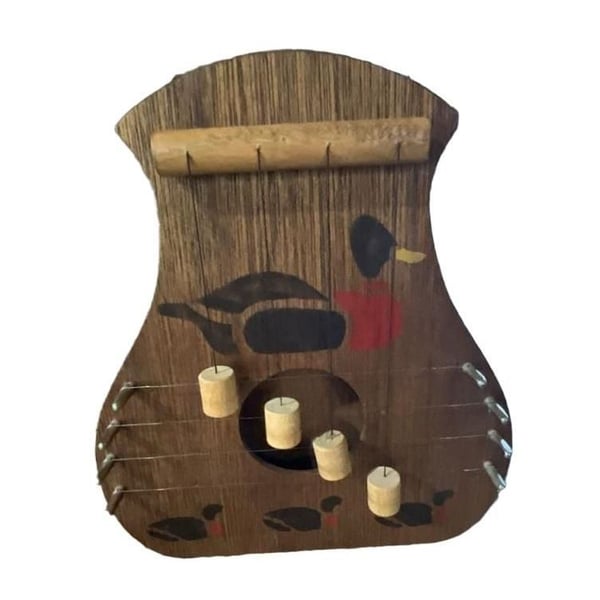 Vintage Hand Crafted Wooden Door Harp Chime