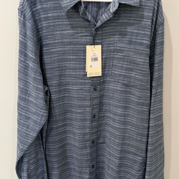 Men’s Stretch Long Sleeve Button Down Shirt 2XL