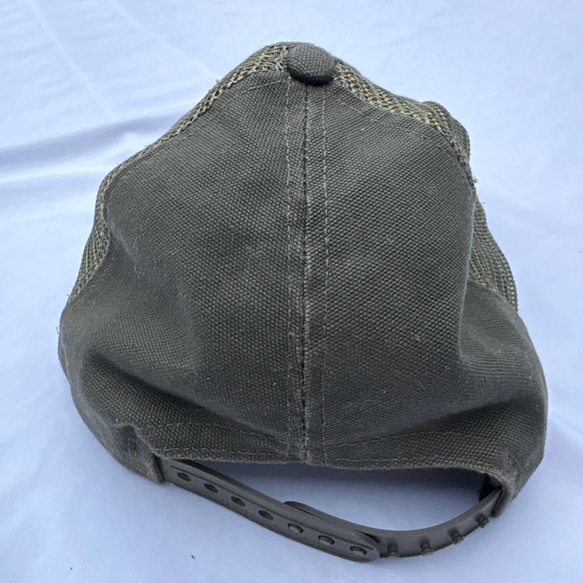 VTG 90s Carhartt A74MOS Moss Green Rare Color And Style Trucker Hat Canvas Mesh USA 4