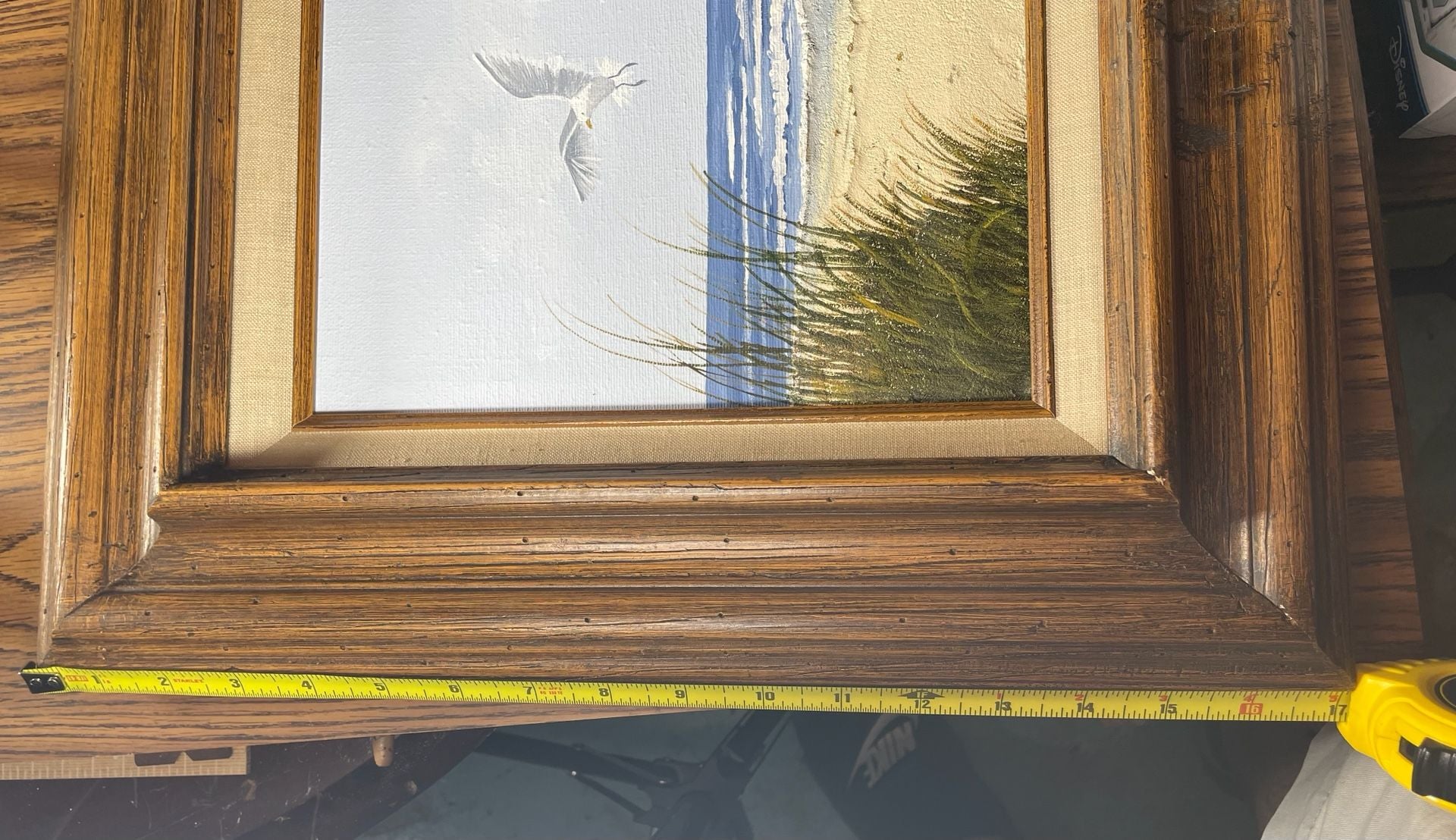Gloria Pelkey Seagulls and Sailboats Coastal Seascape Sculptural Painting Framed 11