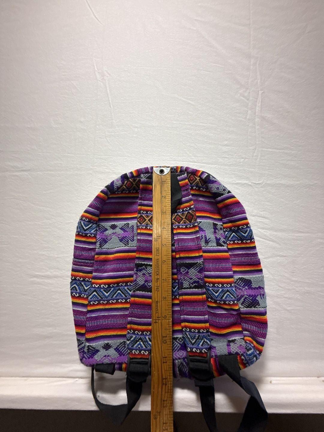 Multicolor Woven Aztec Tribal Striped Boho Backpack 4