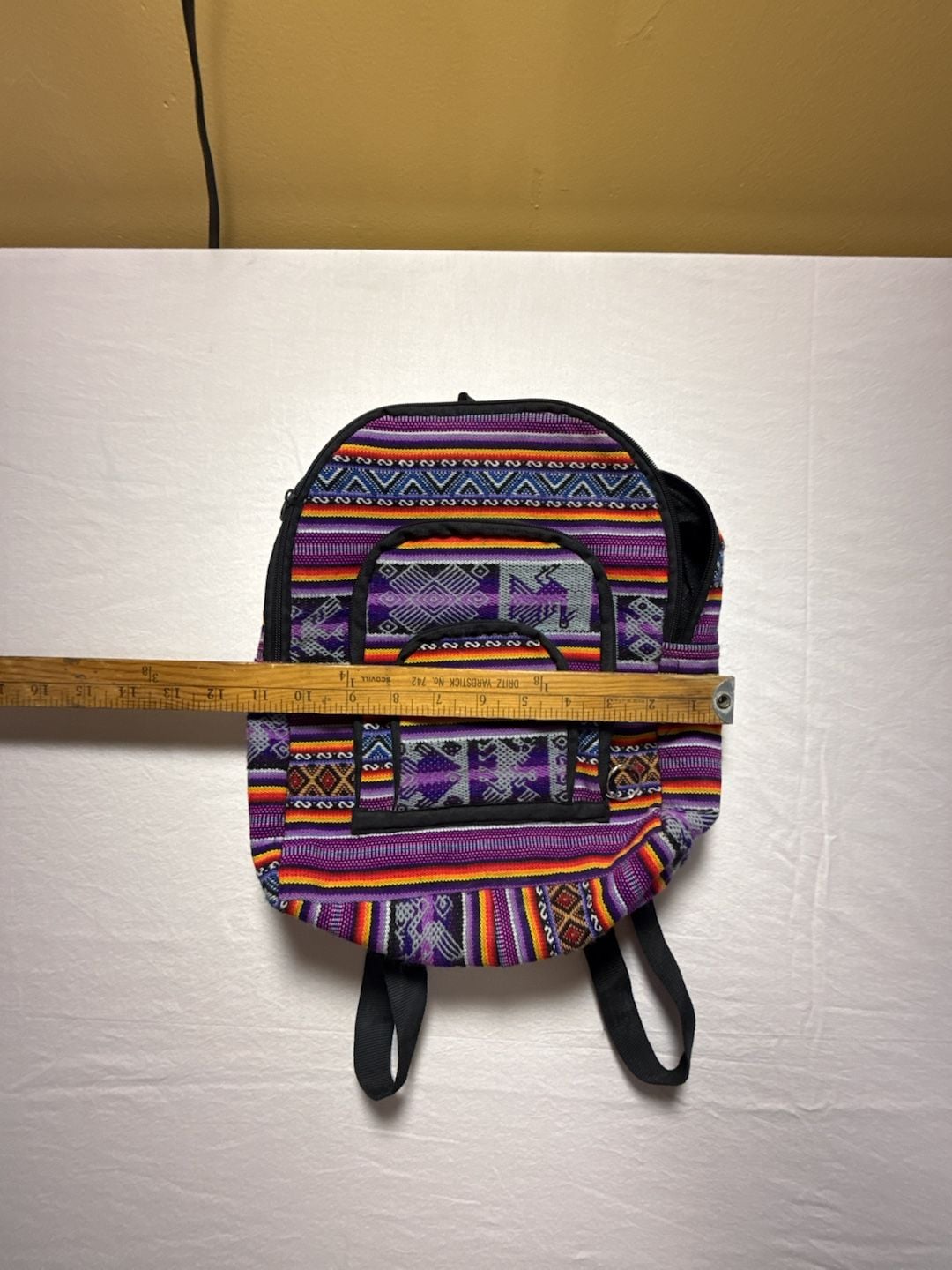 Multicolor Woven Aztec Tribal Striped Boho Backpack 5