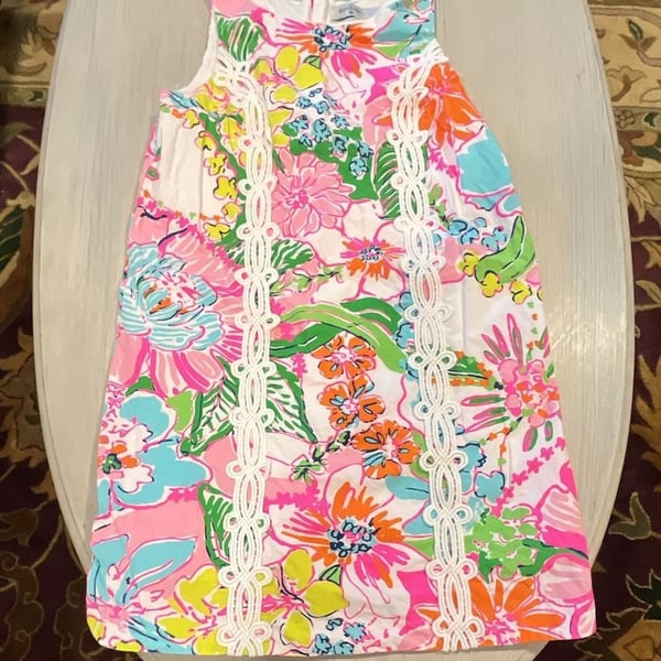 Lilly Pulitzer for Target Nosey Posie Floral Sleeveless Shift Dress, Girls Size L 10/12