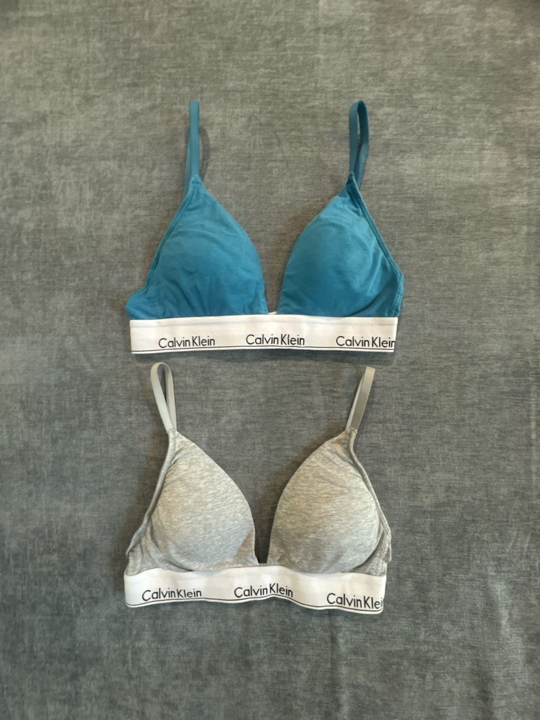 Calvin Klein Icon Cotton Modal Lightly Lined Triangle Bralette Lot of 2 1