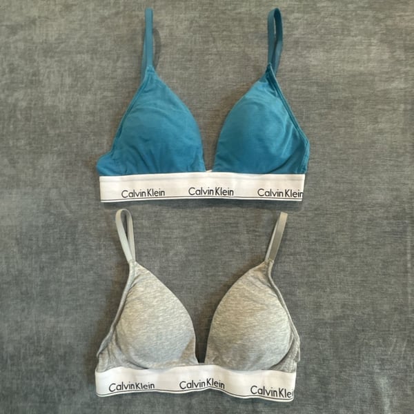 Calvin Klein Icon Cotton Modal Lightly Lined Triangle Bralette Lot of 2