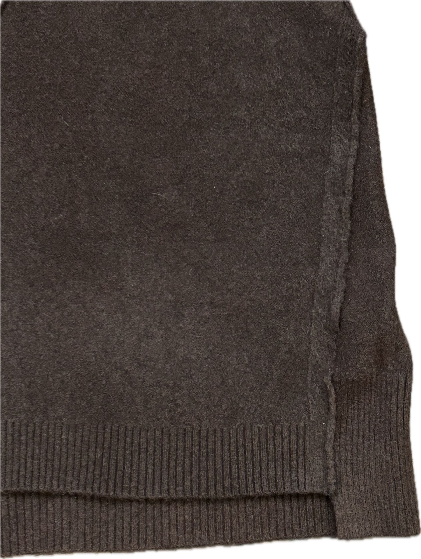 Free People Around Town Polo Sweater Chocolate Brown Open V-Neck Slouchy Size S 3