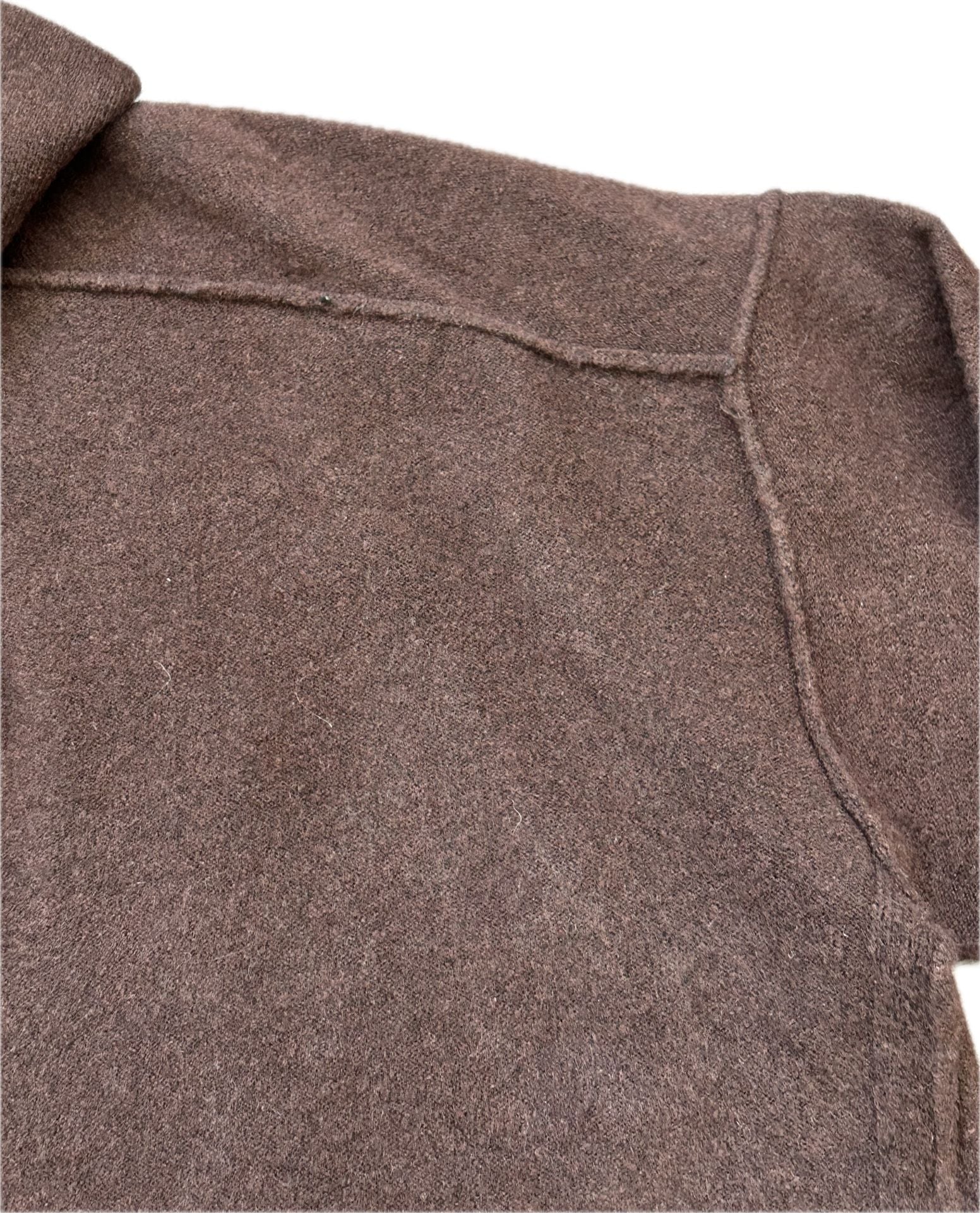Free People Around Town Polo Sweater Chocolate Brown Open V-Neck Slouchy Size S 8