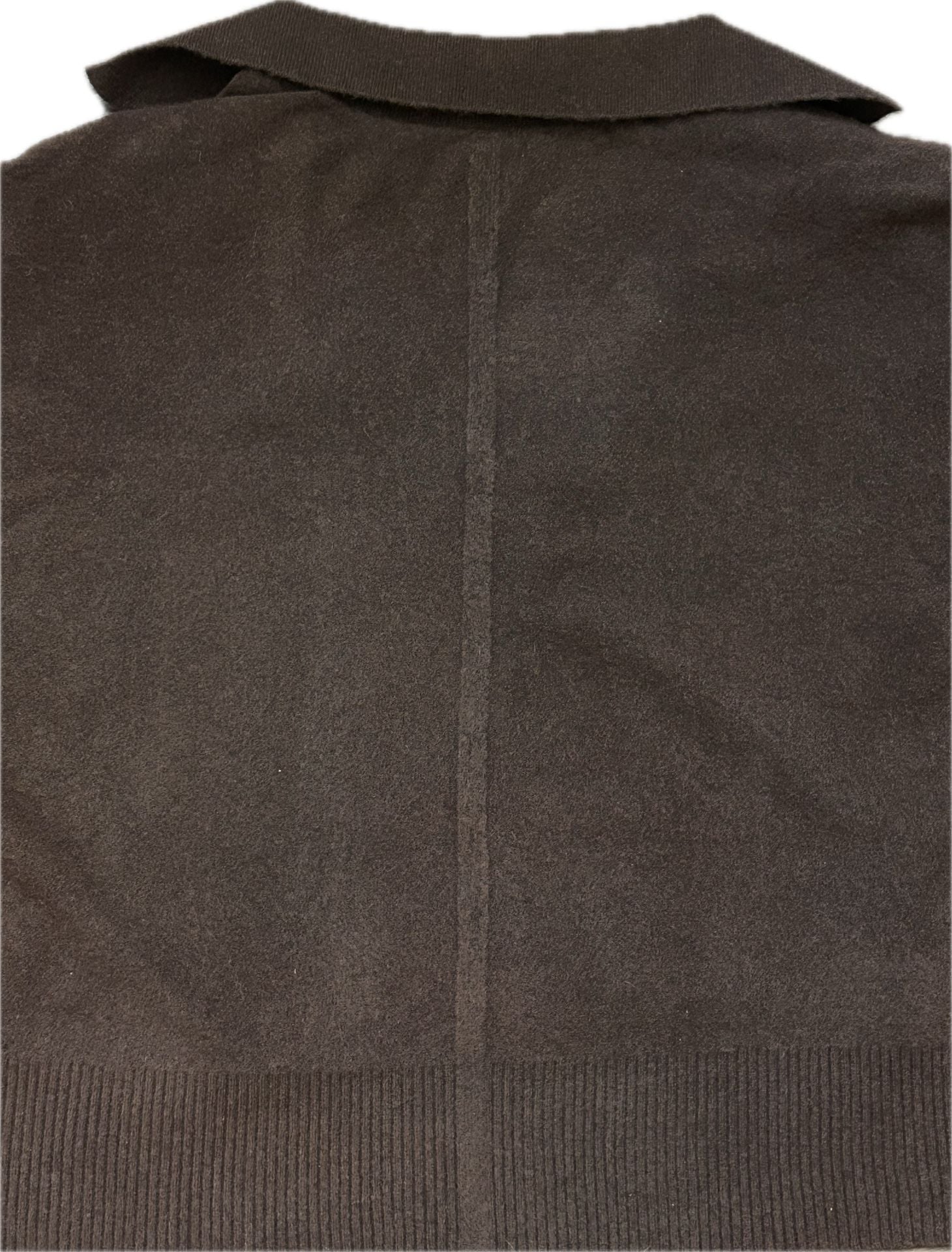 Free People Around Town Polo Sweater Chocolate Brown Open V-Neck Slouchy Size S 10
