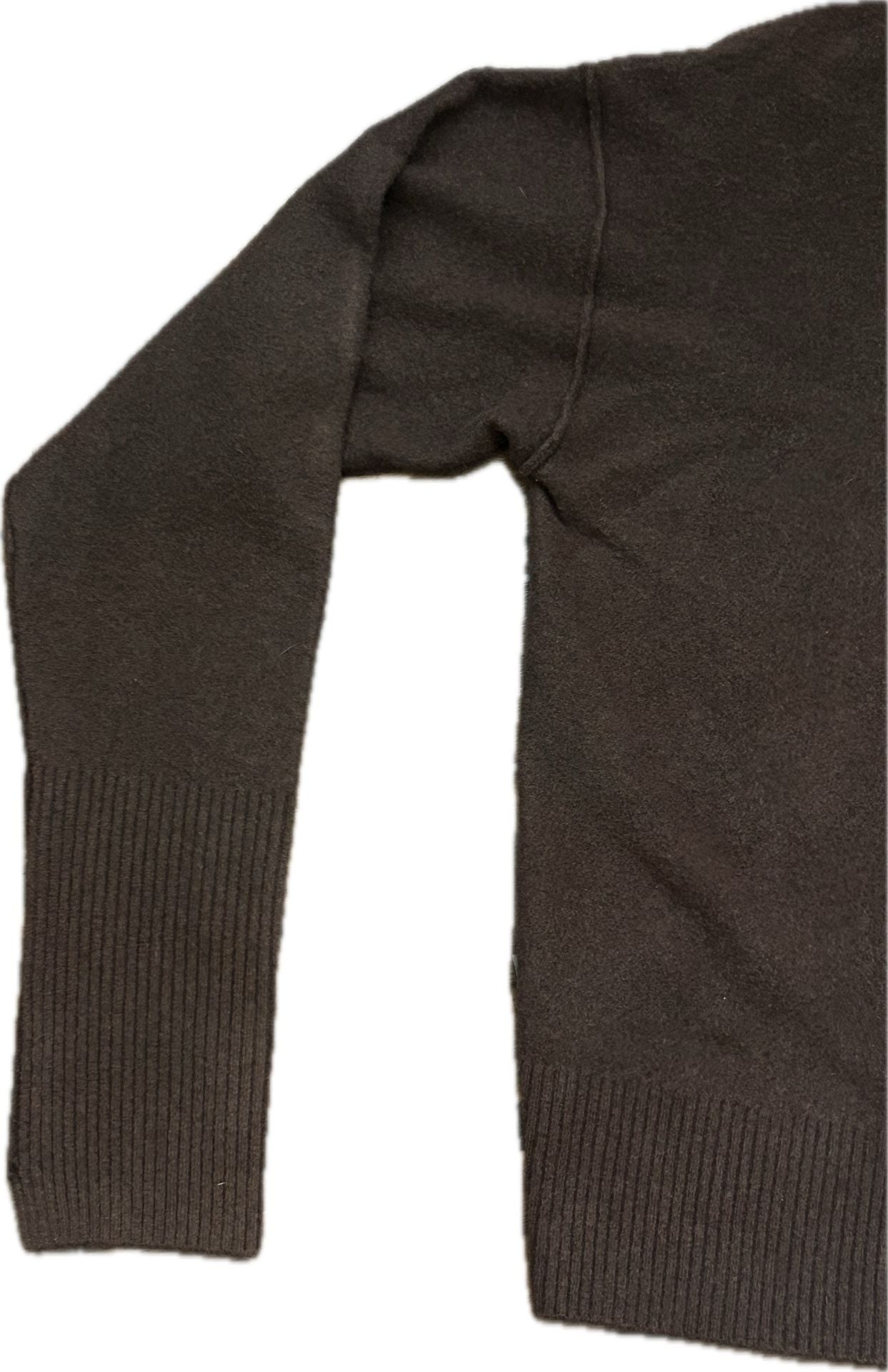 Free People Around Town Polo Sweater Chocolate Brown Open V-Neck Slouchy Size S 11