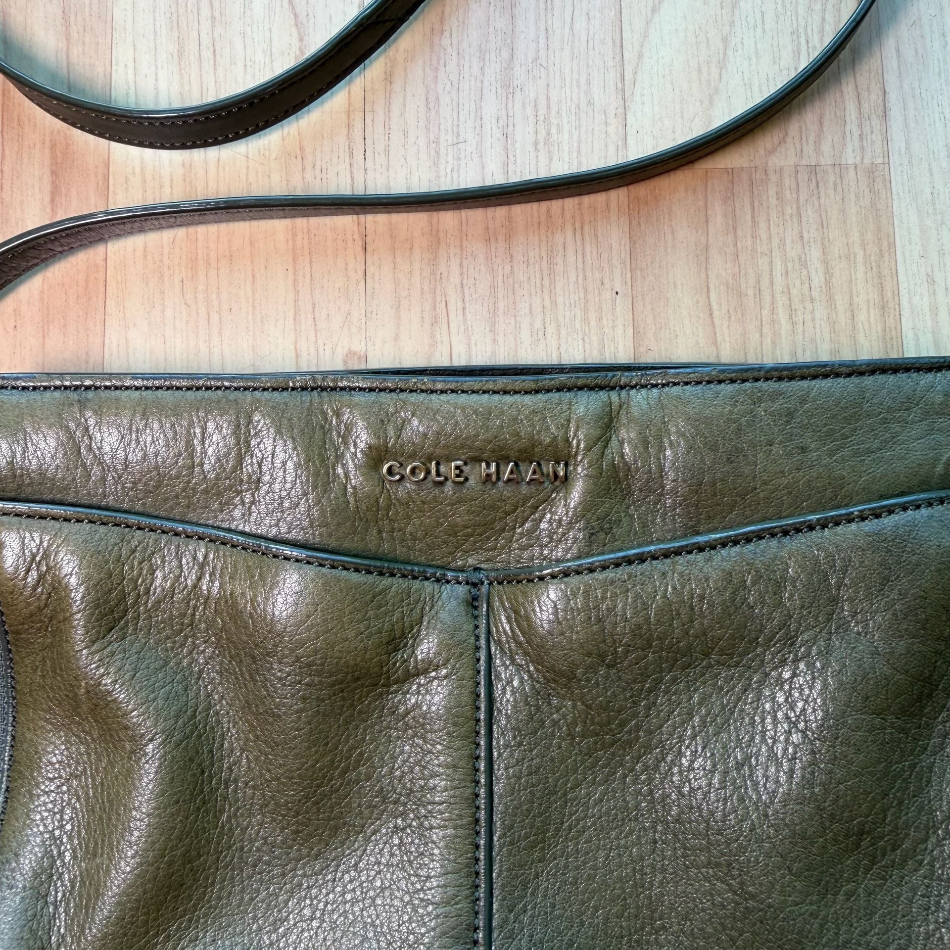 Cole Haan Olive Green Leather Crossbody Bag 4