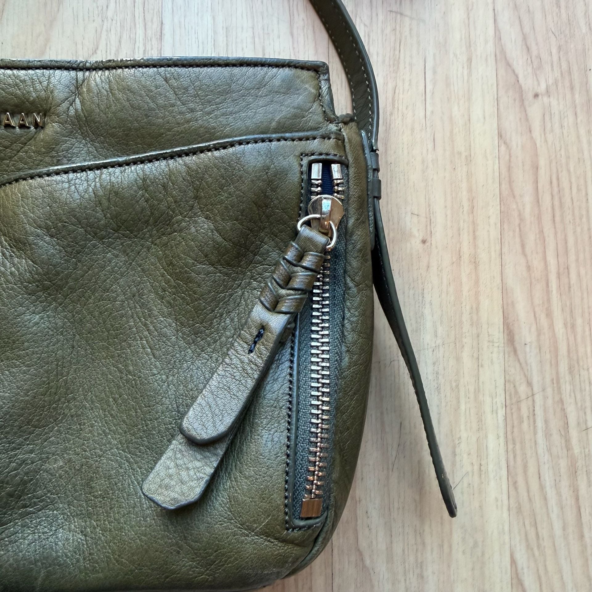Cole Haan Olive Green Leather Crossbody Bag 8