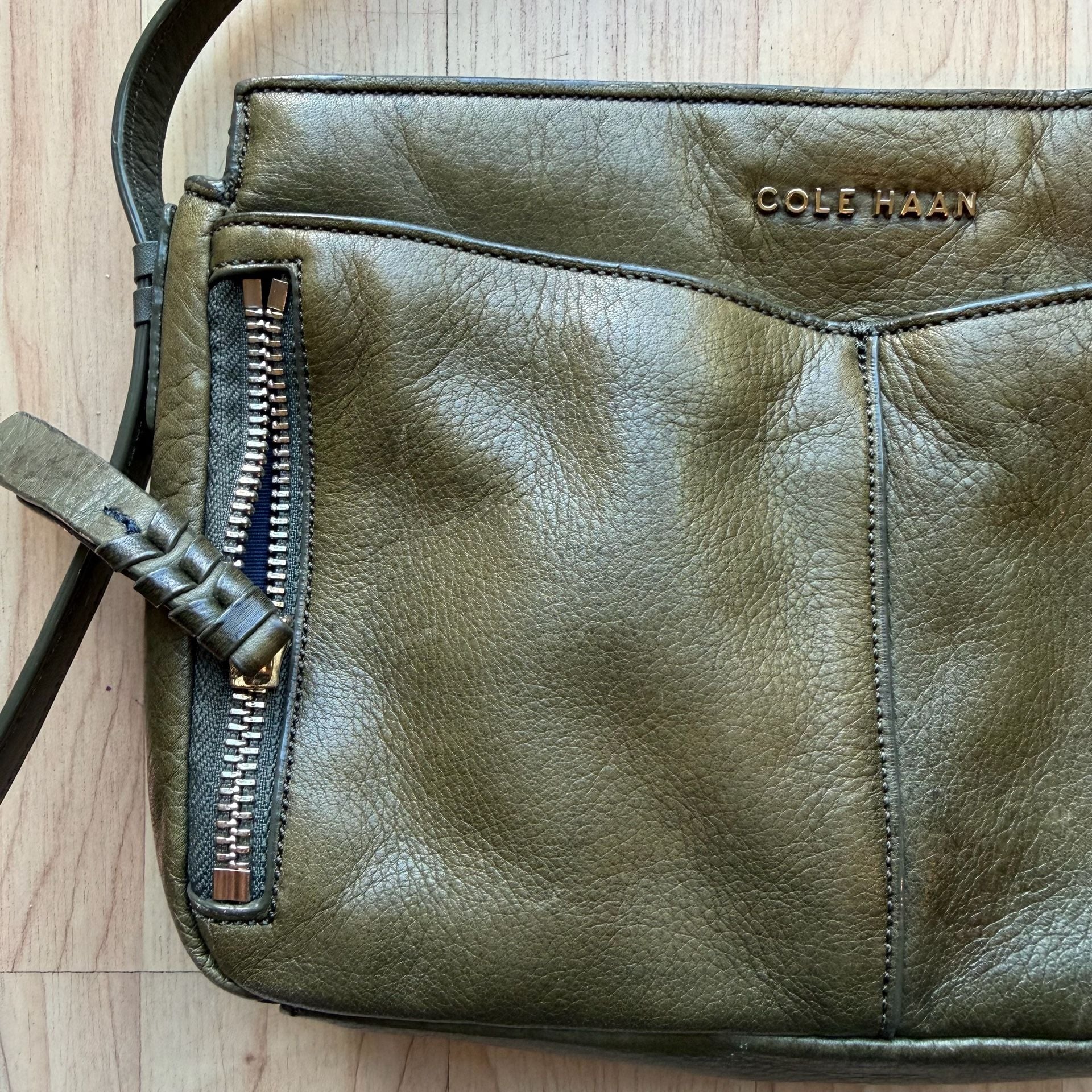 Cole Haan Olive Green Leather Crossbody Bag 14