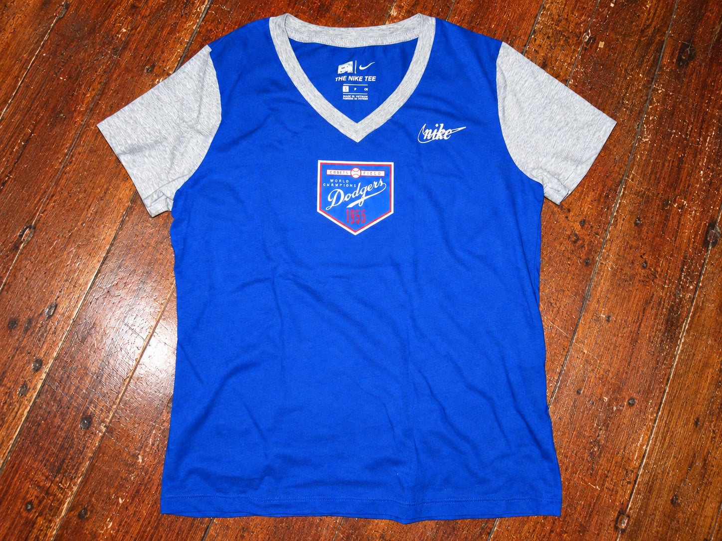 Nike Cooperstown Collection Los Angeles Dodgers 1955 World Champions V-Neck Tee 3