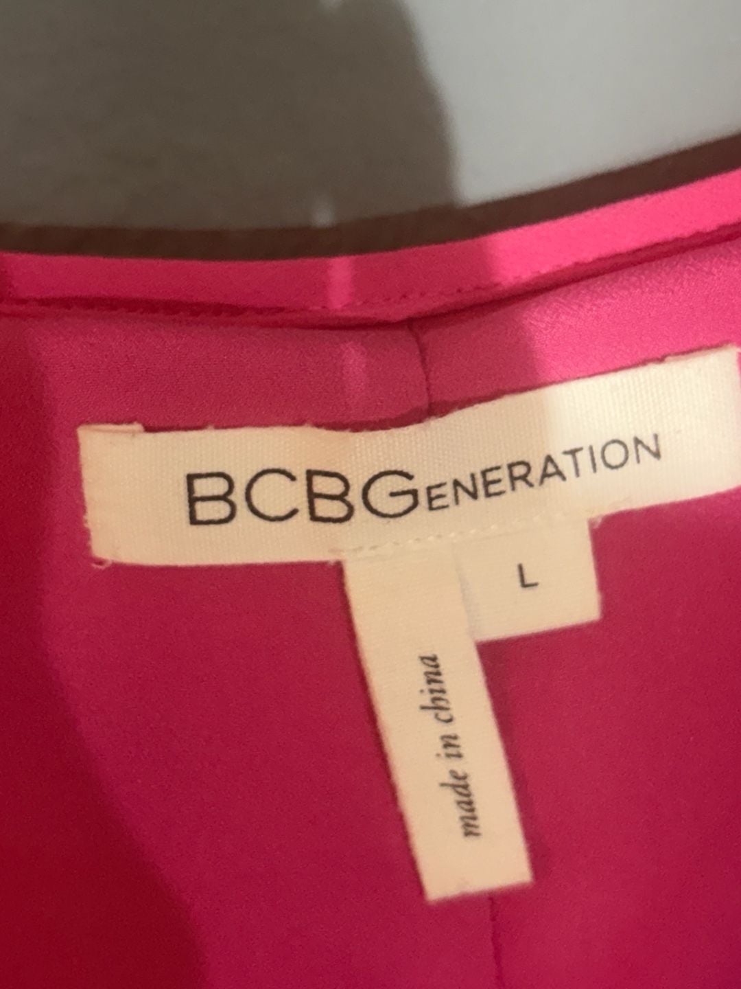 BCBGeneration Barbie Pink Pleated Tiered Mini Dress Large Spaghetti Strap 4