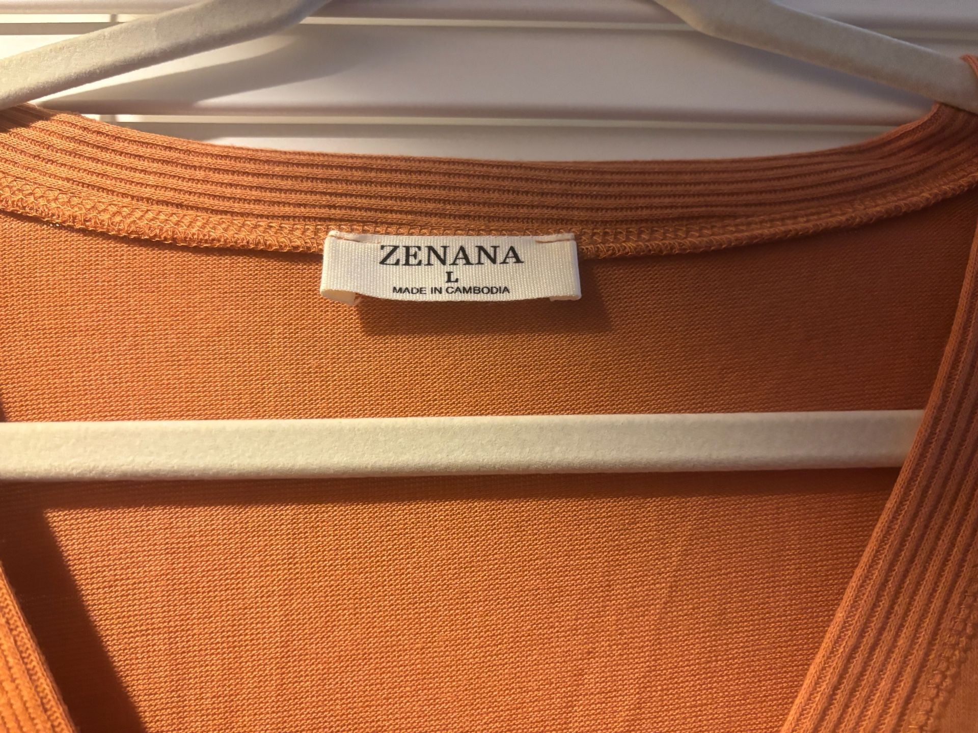 Zenana V-Neck Snap Button Cardigan Sweater Orange Size L 3
