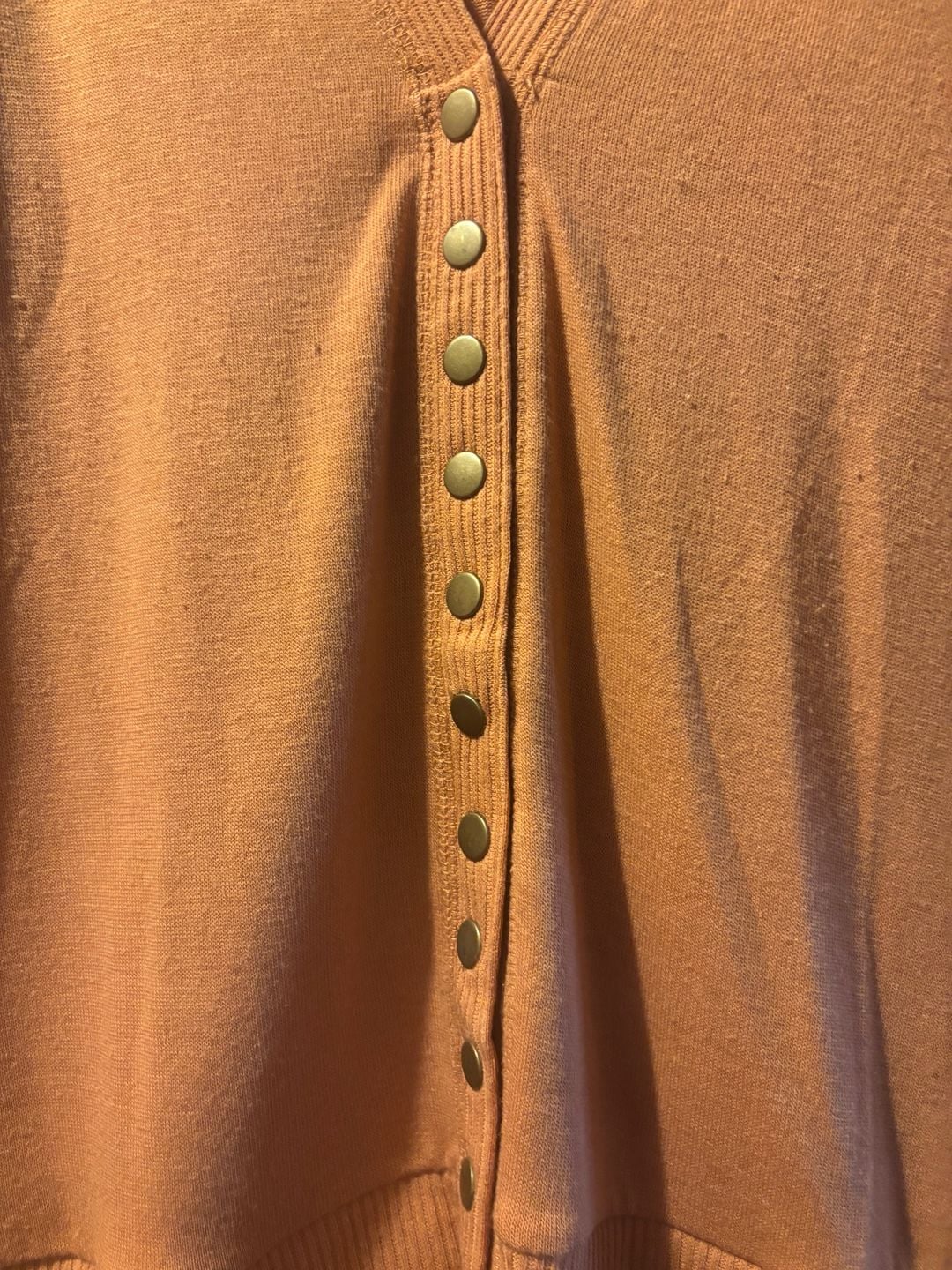 Zenana V-Neck Snap Button Cardigan Sweater Orange Size L 4