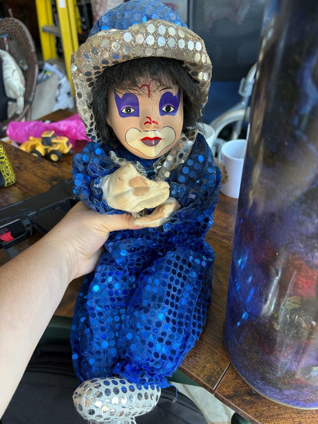 Vintage Clown Collectible Doll in Tin Can 2
