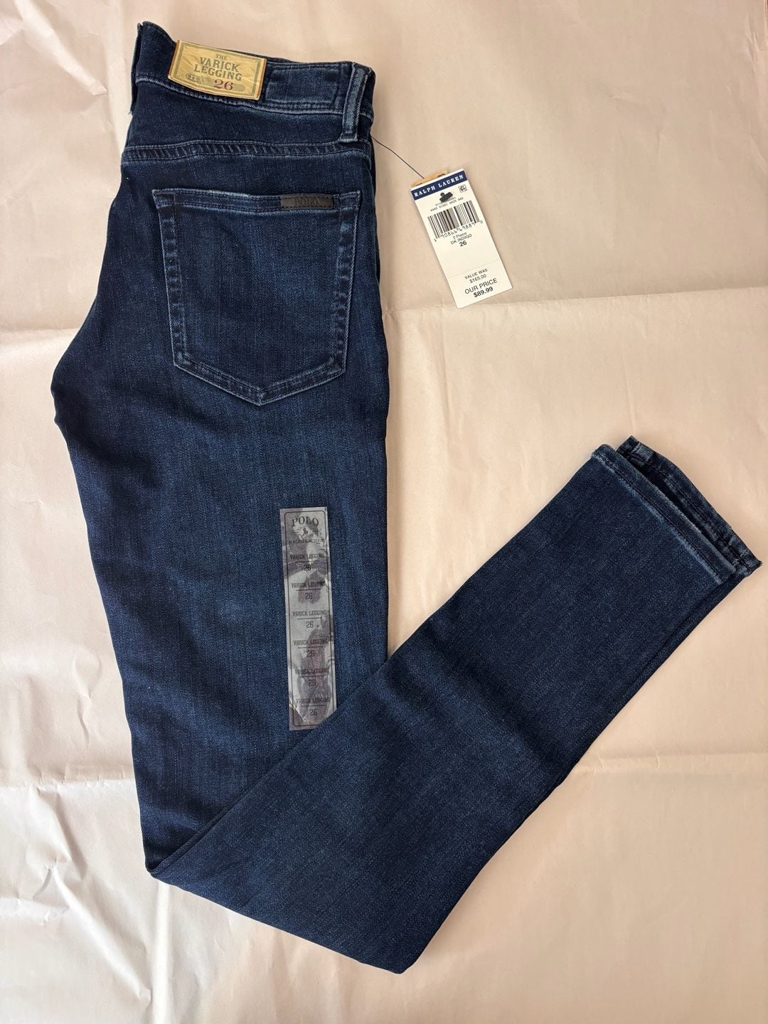 Polo Ralph Lauren The Varick Legging Dark Indigo Denim Jeans Size 26 DK INDIGO 2
