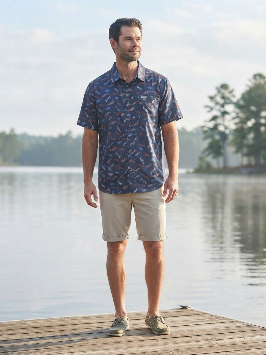 Columbia Men's Super Slack Tide™ Camp Shirt, Collegiate Navy - 1653761426 2