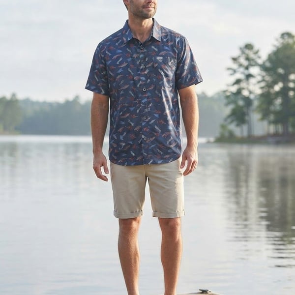 Columbia Men's Super Slack Tideâ„¢ Camp Shirt, Collegiate Navy - 1653761426