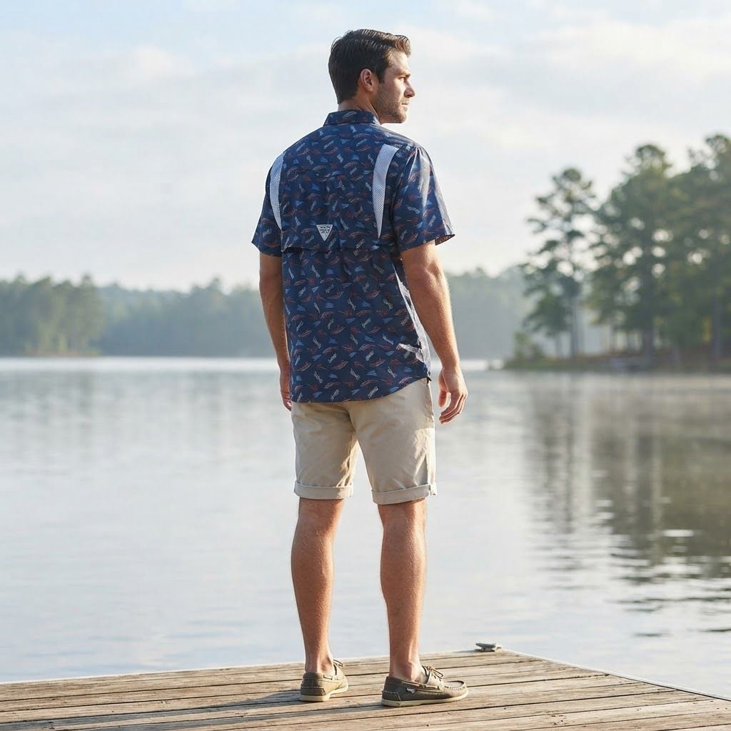 Columbia Men's Super Slack Tide™ Camp Shirt, Collegiate Navy - 1653761426 3